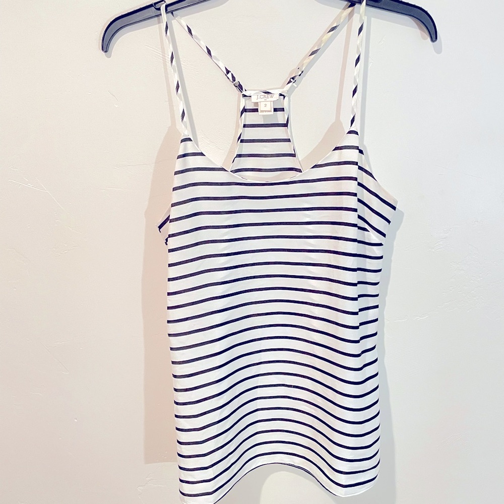 J. Crew spaghetti strap striped top size 2